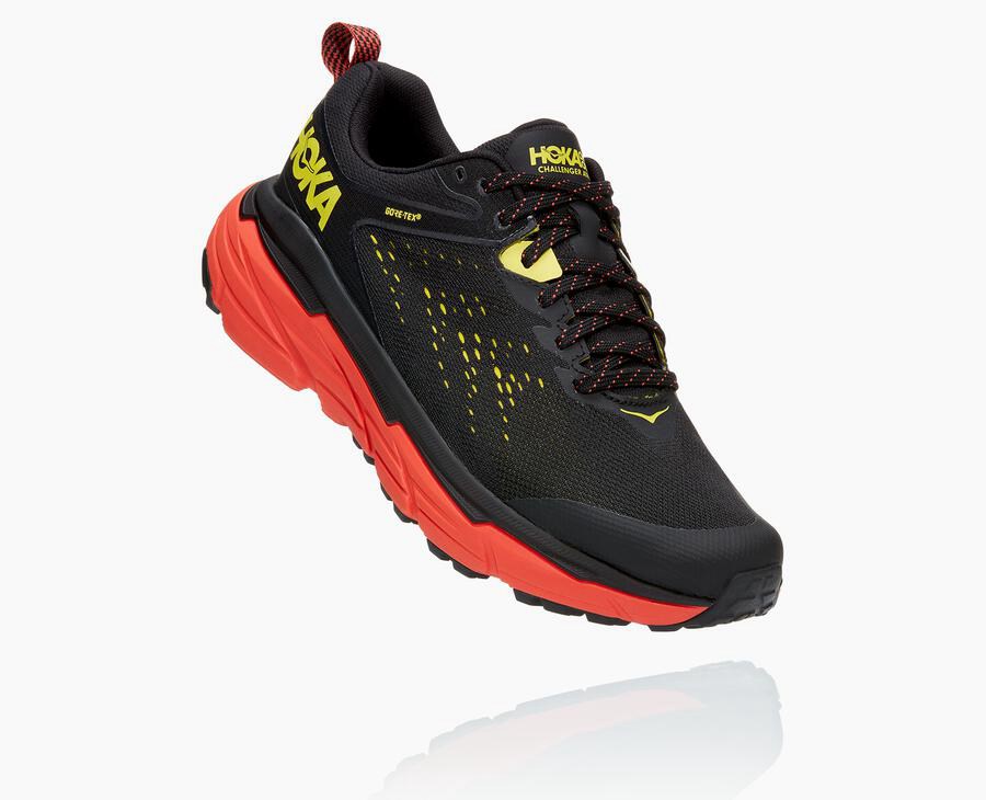 Trail Shoes Mens - Hoka One One Challenger ATR 6 GORE-TEX - Black/Red - TCQNZBA-06